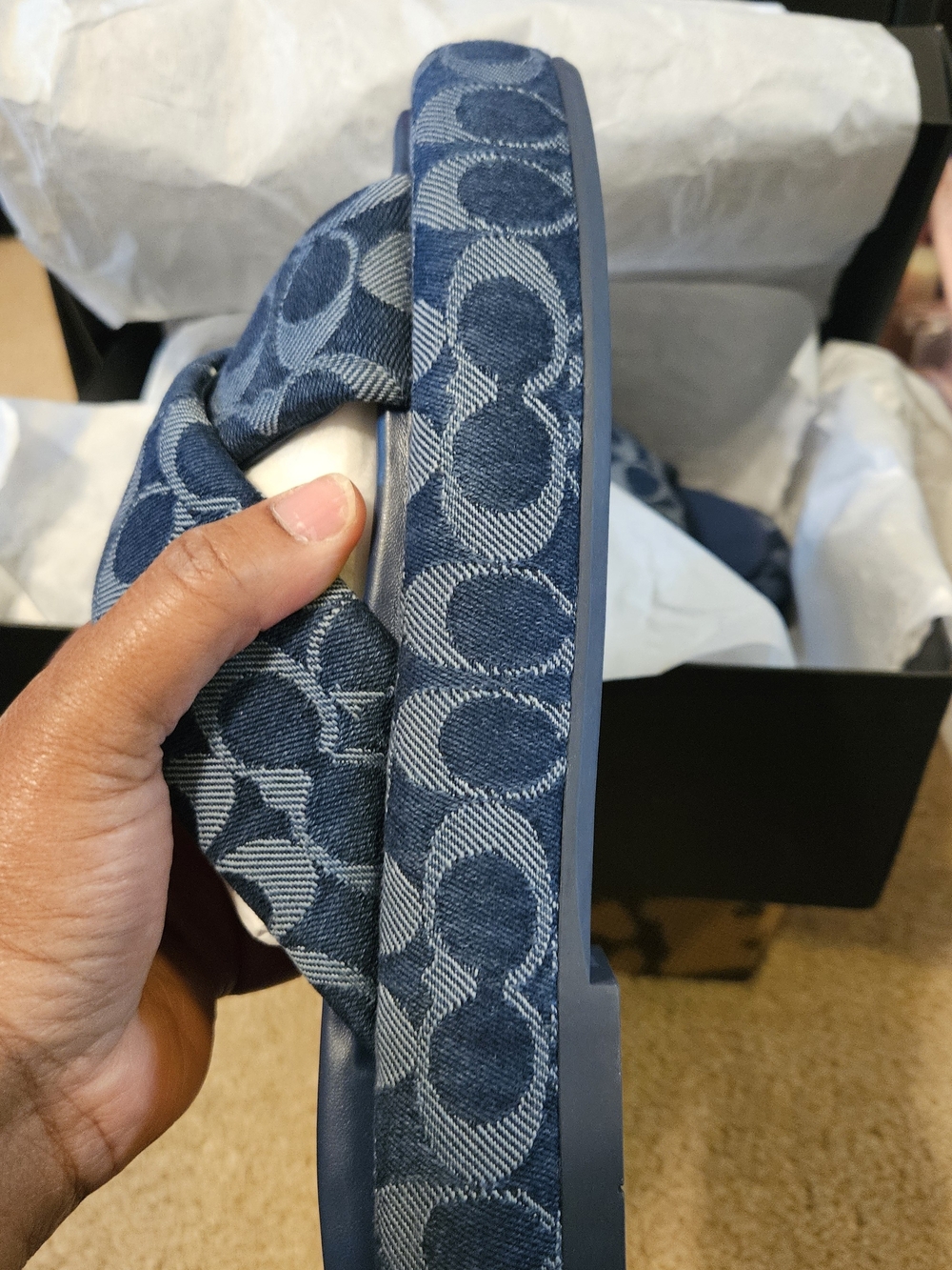 Coach Penelope Signature C Denim Sandal - Picture 10 of 16